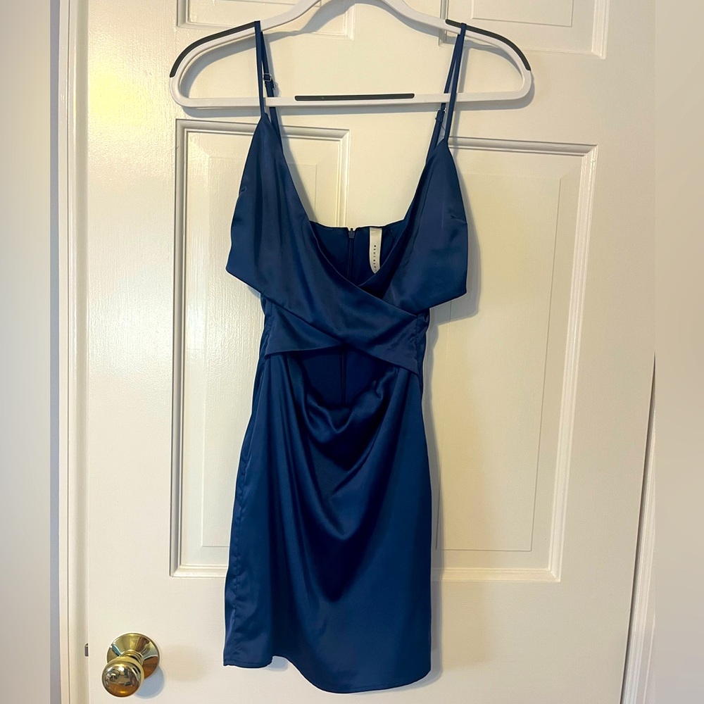 Satin Blue Mini Dress